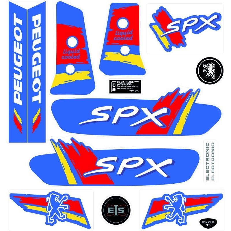 Kit Autocollants Peugeot 103 SPX Phase 2 - Noir - Neuf
