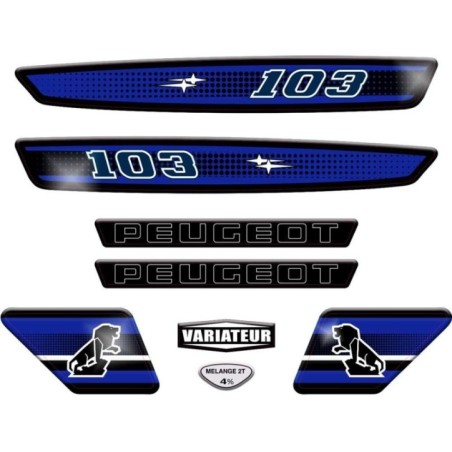 Pack déco autocollants Peugeot 103 SP Bleu foncé