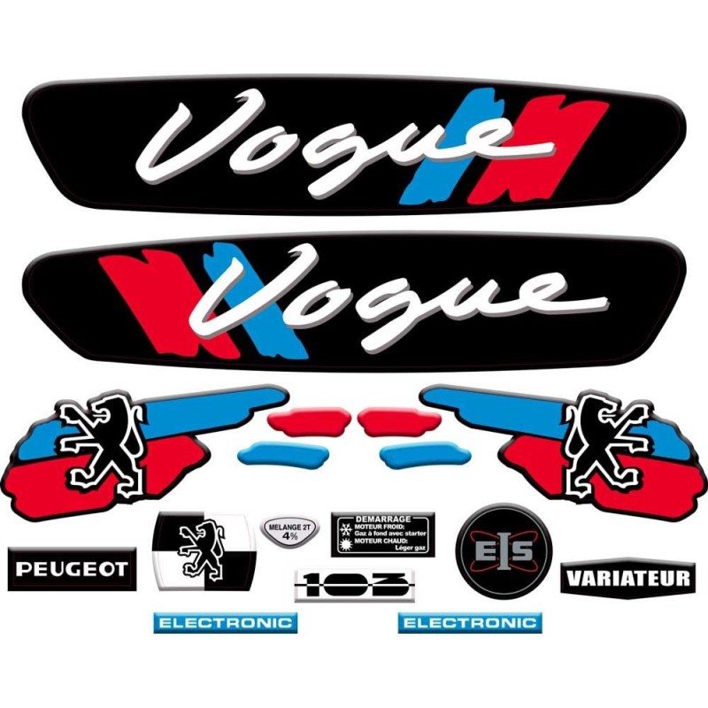 Pack stickers Peugeot 103 Vogue Noir - Super Fabrique