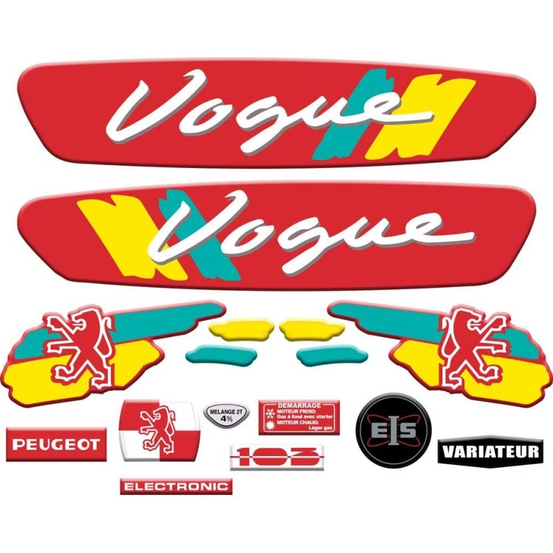 Pack stickers Peugeot 103 Vogue Rouge