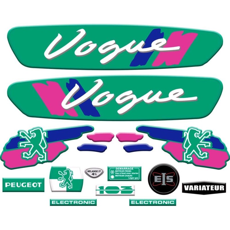 Pack stickers Peugeot 103 Vogue Vert
