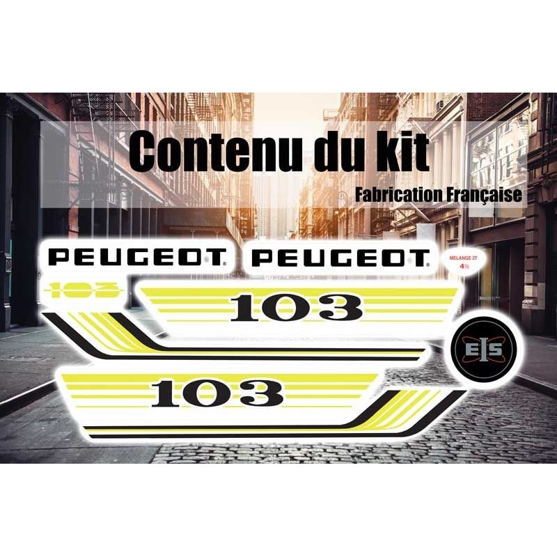 Kit déco Stickers Peugeot 103 Vogue PH2 Jaune