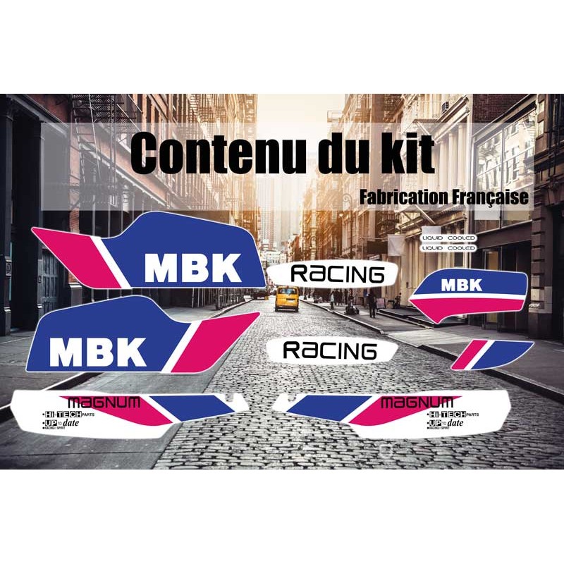 Stickers MBK MR1 Magnum Racing White Céramique – Kit autocollants durable et repositionnable